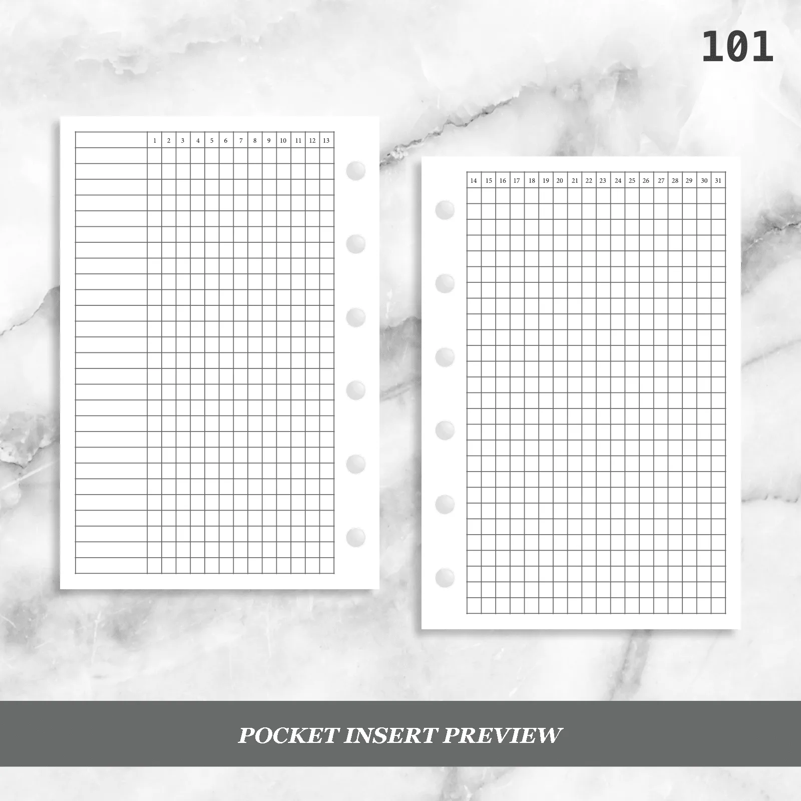 101: Monthly Daily Habit Tracker Mo2P