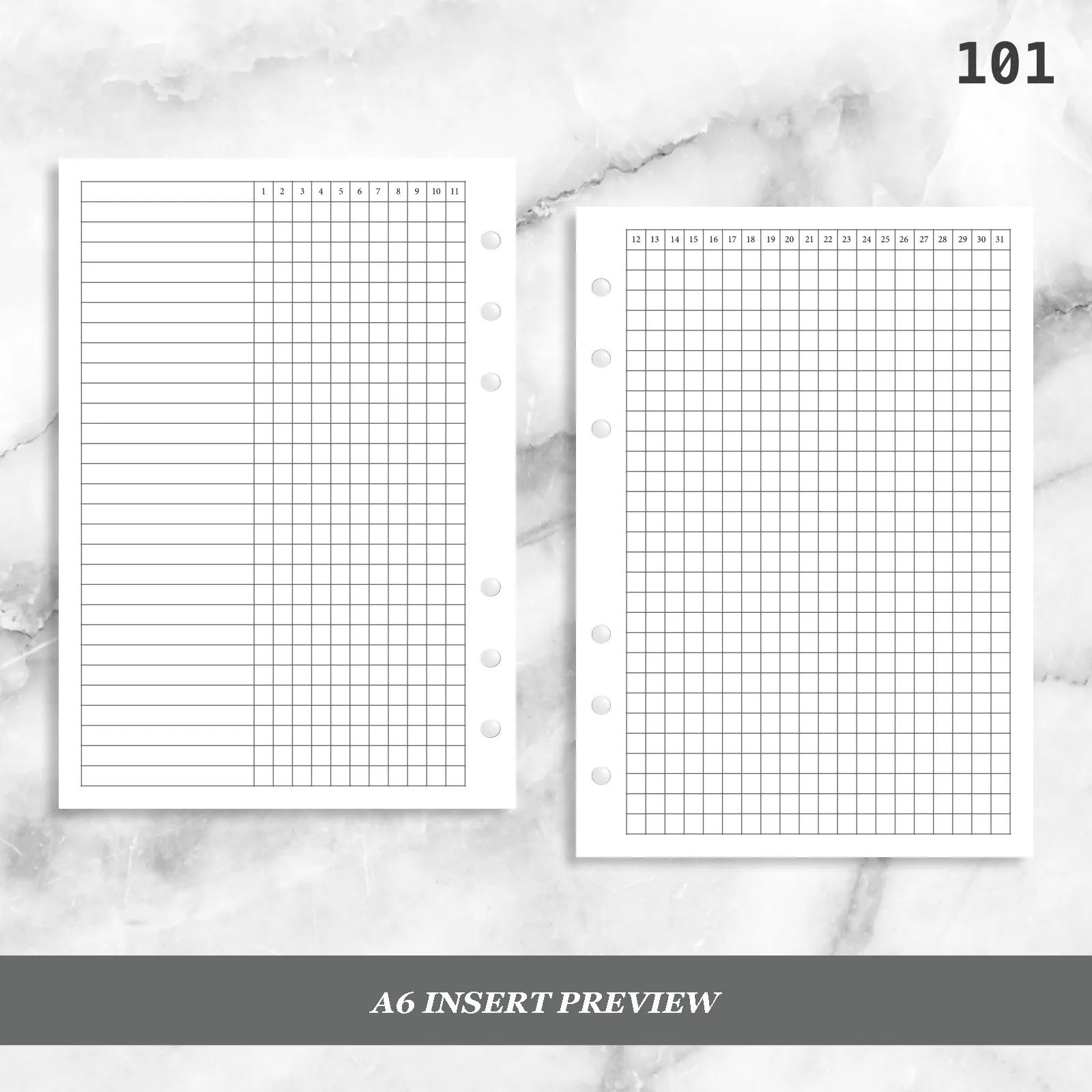 101: Monthly Daily Habit Tracker Mo2P