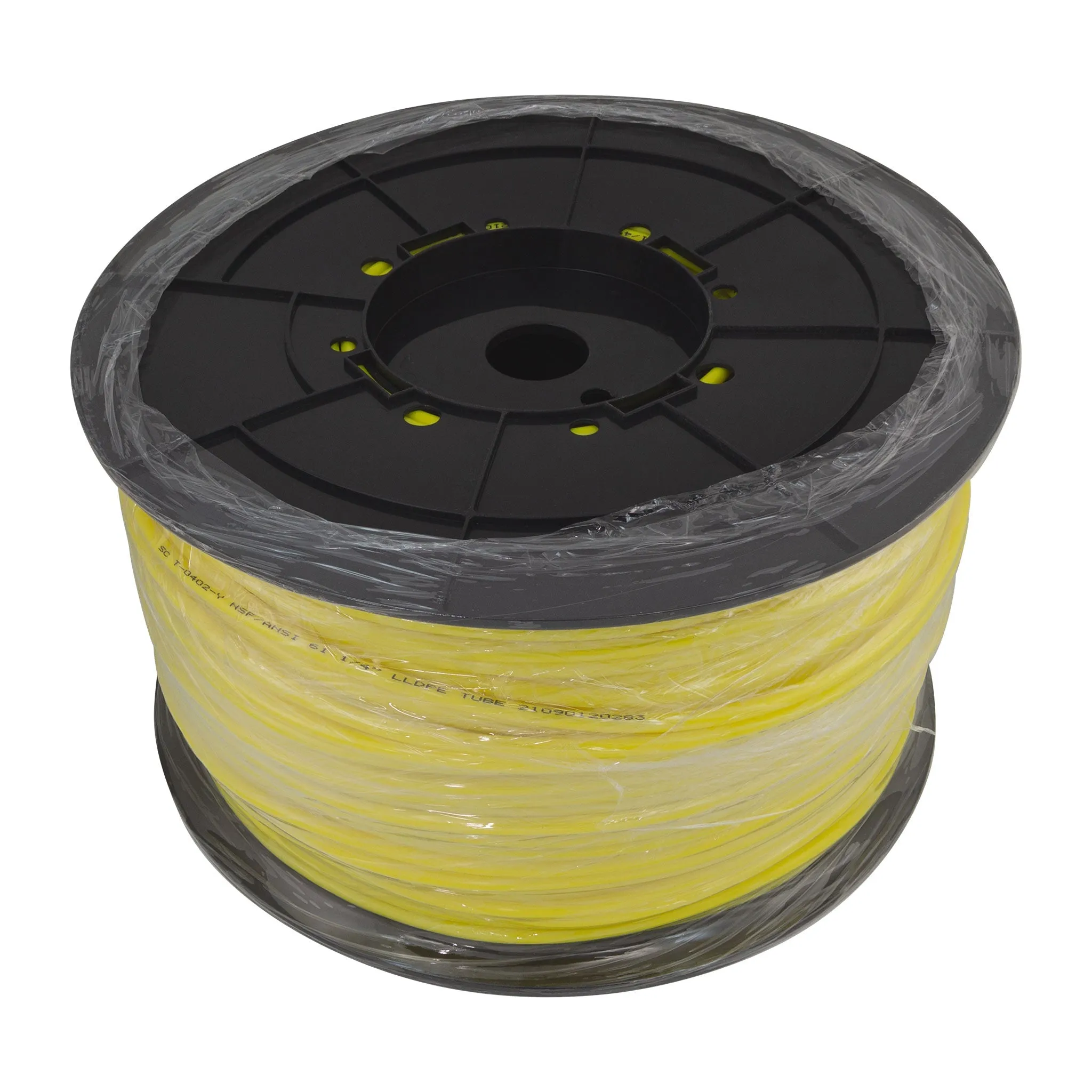 1/4" LLDPE Tube. 1000 FT or 300 M Roll. With Spool. Yellow Color. Certified by NSF.