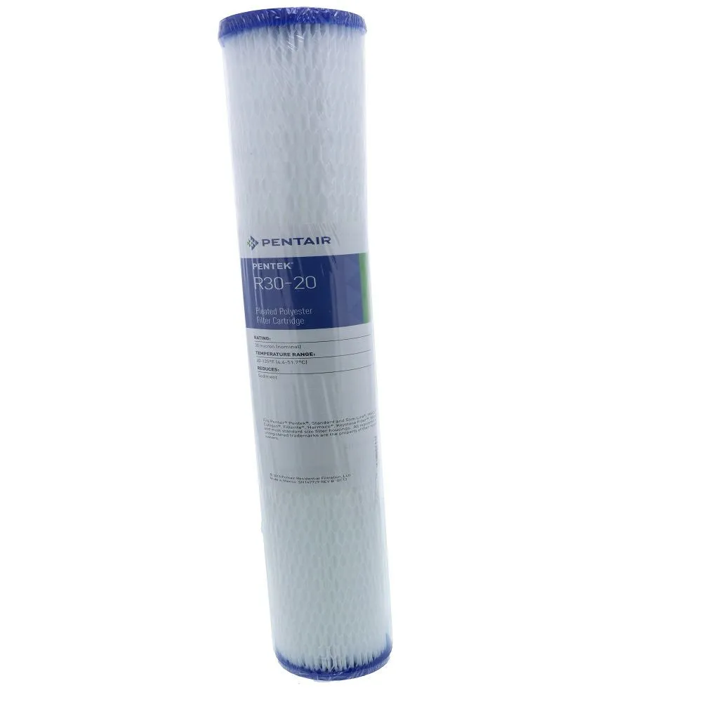 20" Pentek R30-20 Reusable Pleated Polyester 30 Micron Filter