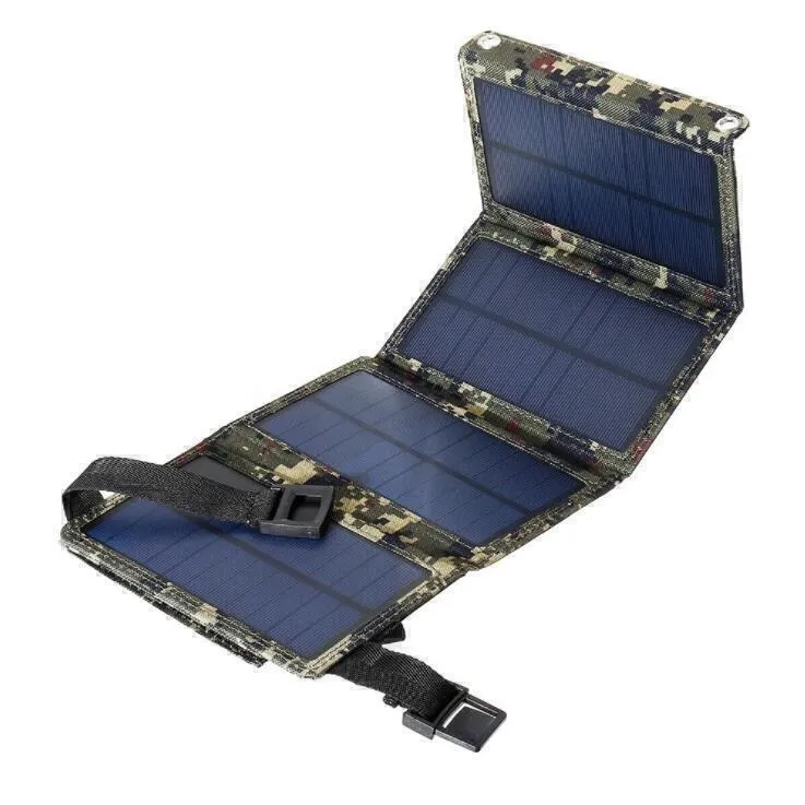 50W USB Solar Panel Folding Power Bank Phone Charger