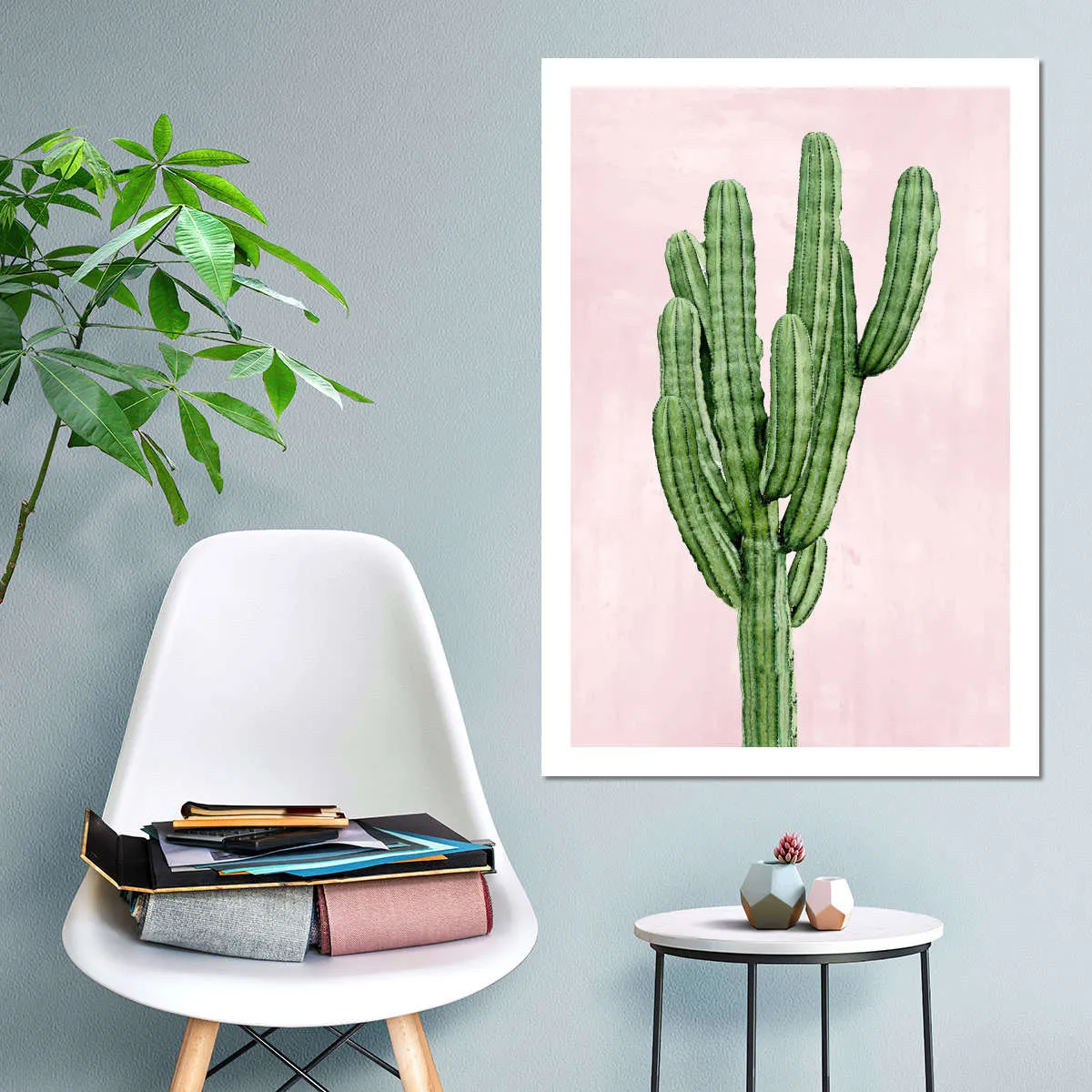 A Cactus On Pink I Wall Art