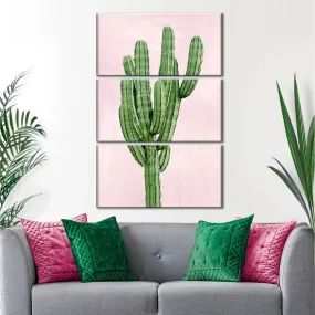 A Cactus On Pink I Wall Art