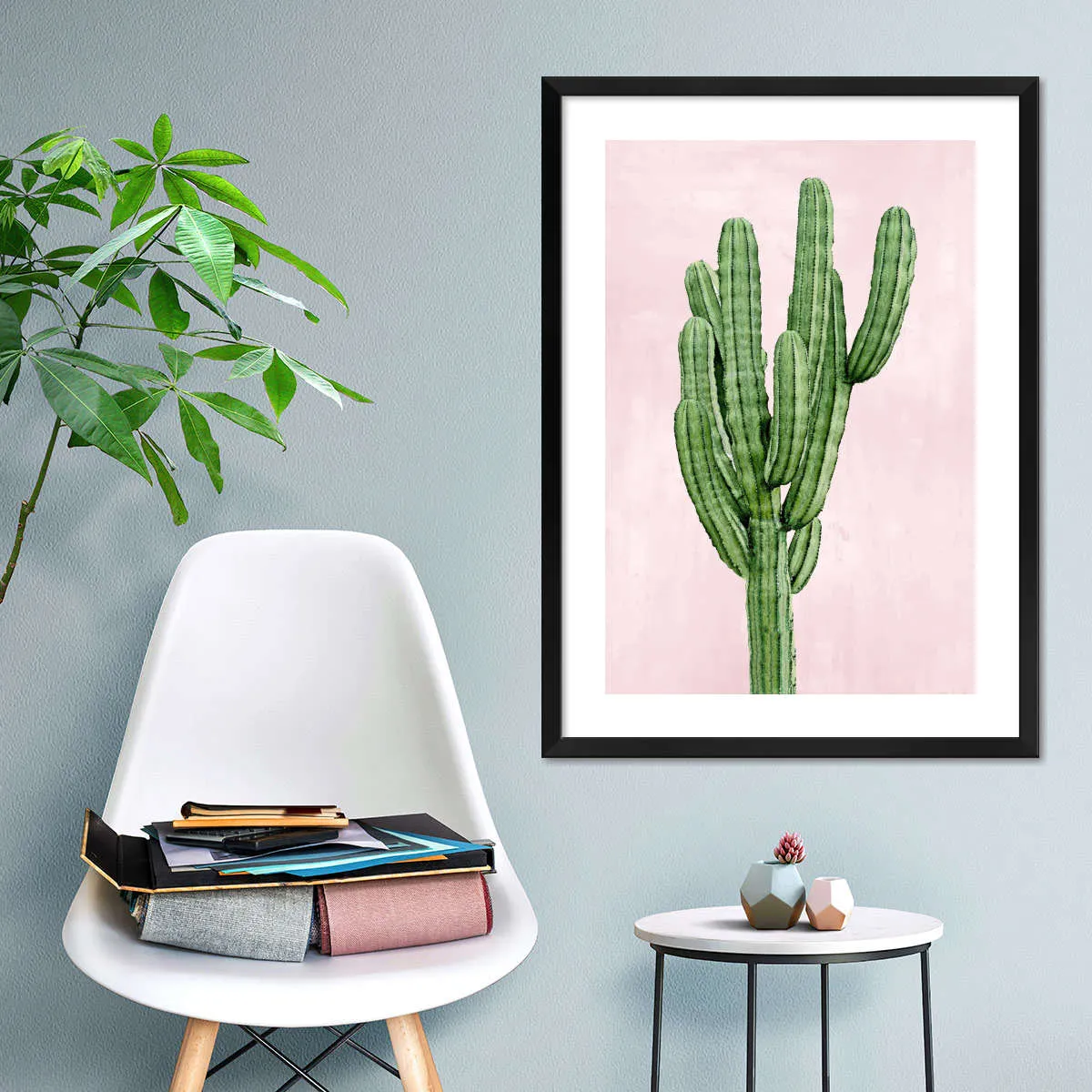 A Cactus On Pink I Wall Art