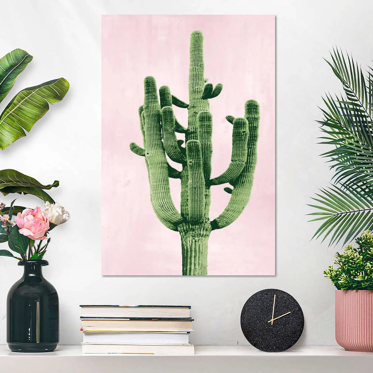 A Cactus On Pink II Wall Art