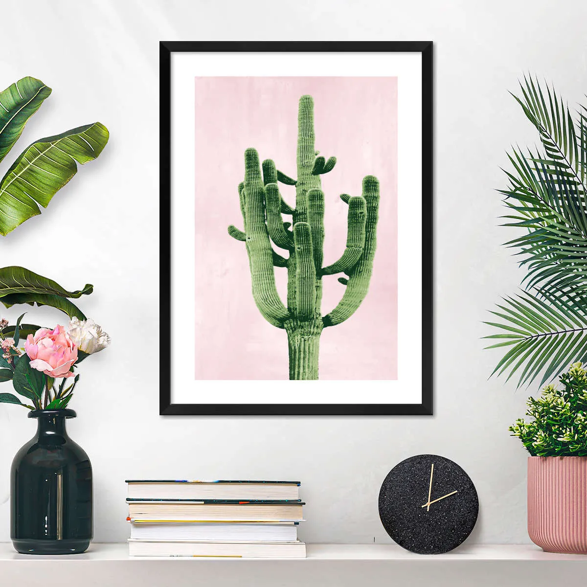 A Cactus On Pink II Wall Art