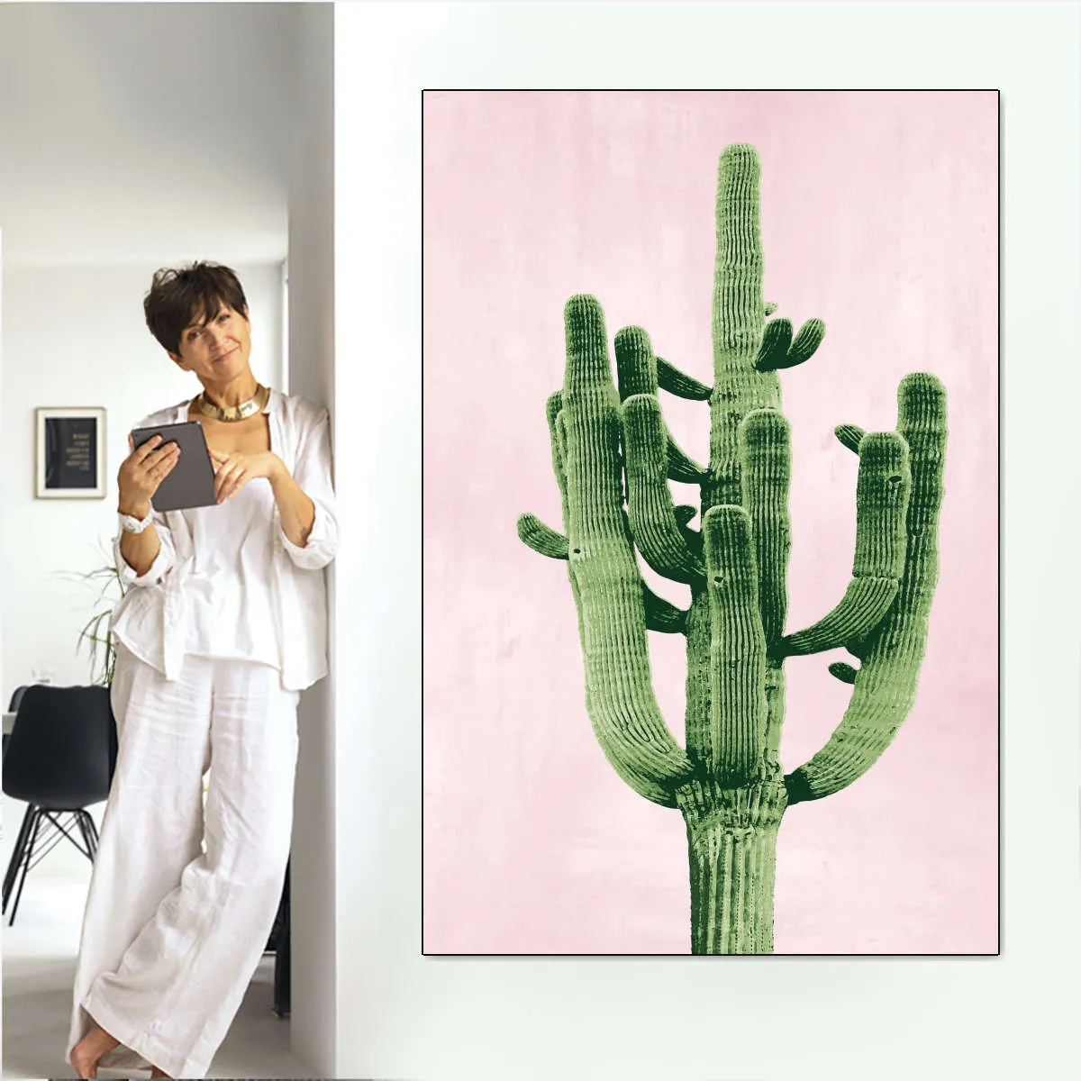 A Cactus On Pink II Wall Art