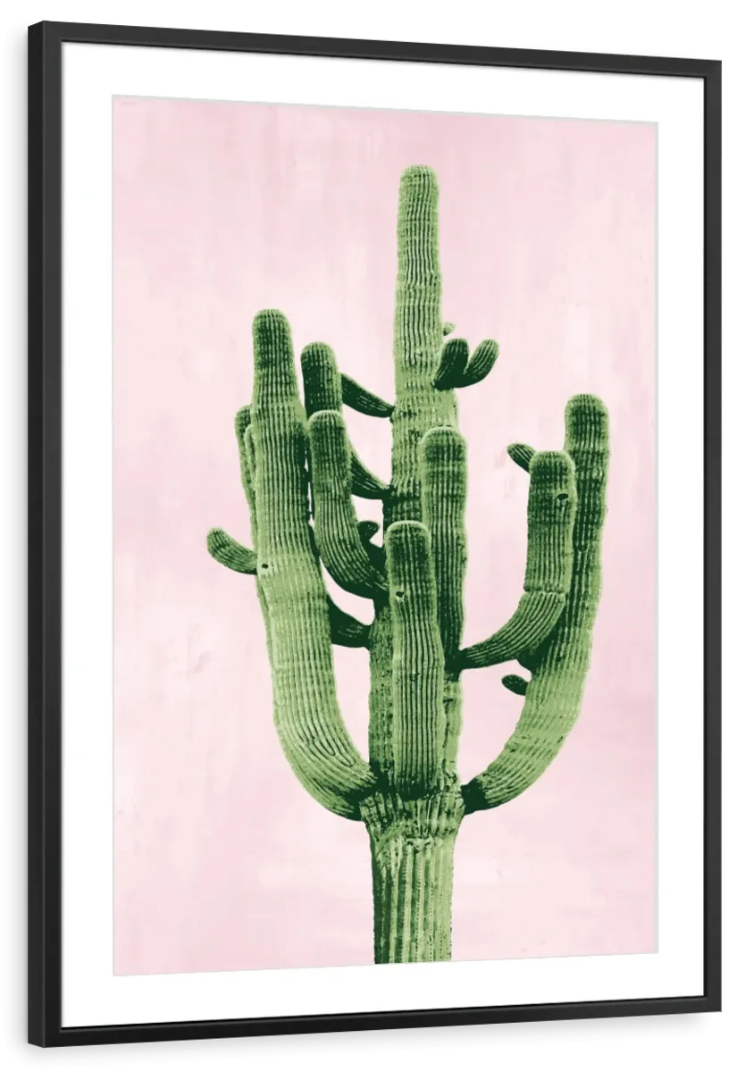 A Cactus On Pink II Wall Art