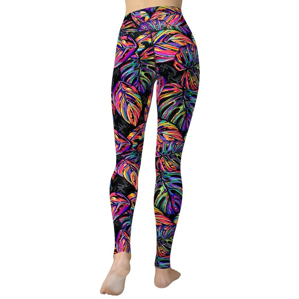 Artsy Tropical Yoga Leggings