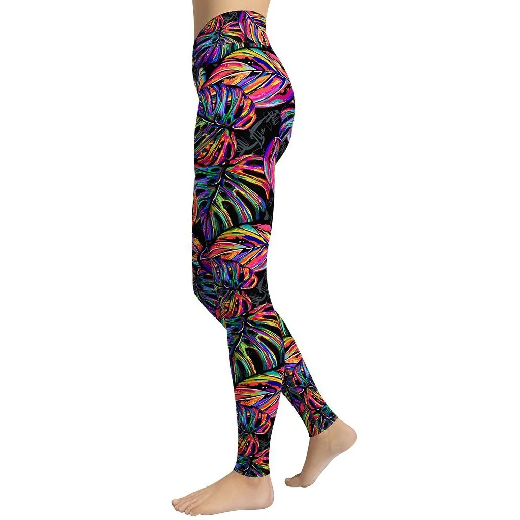 Artsy Tropical Yoga Leggings