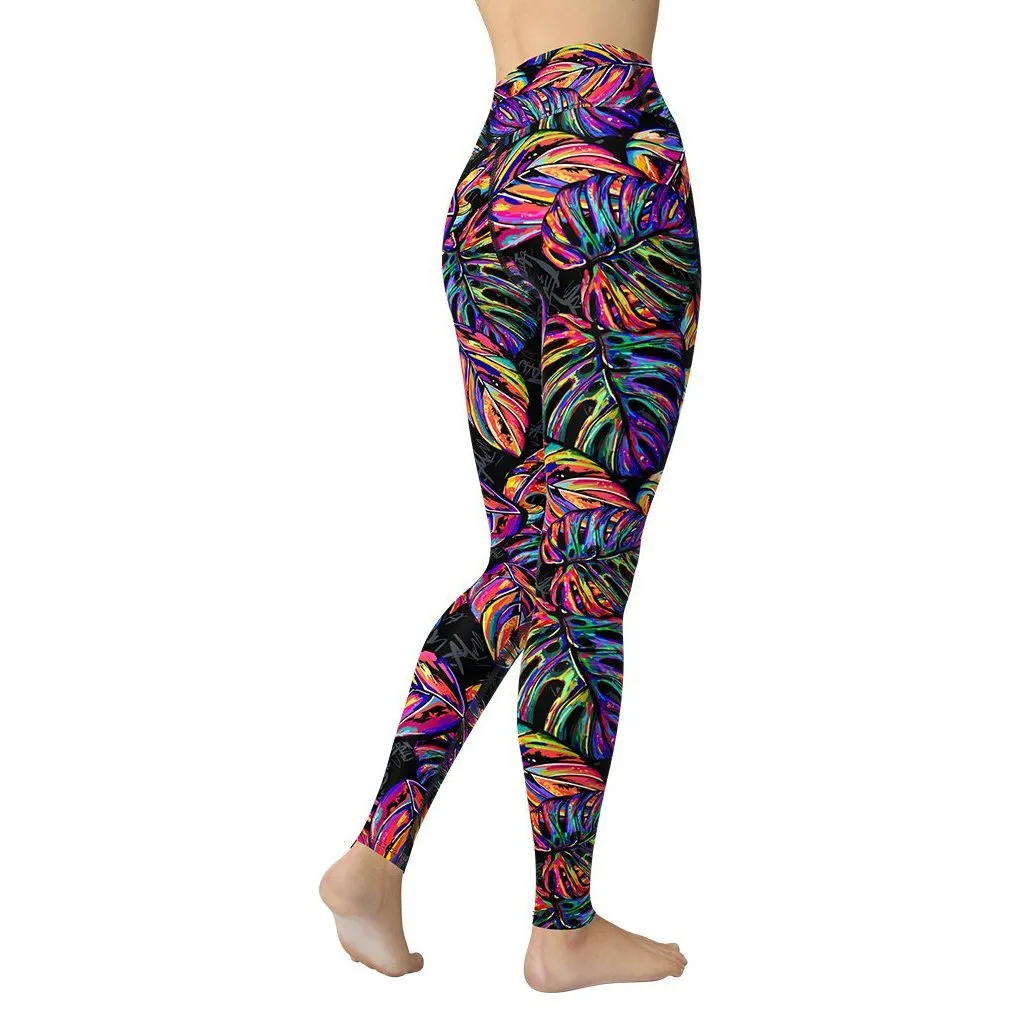 Artsy Tropical Yoga Leggings