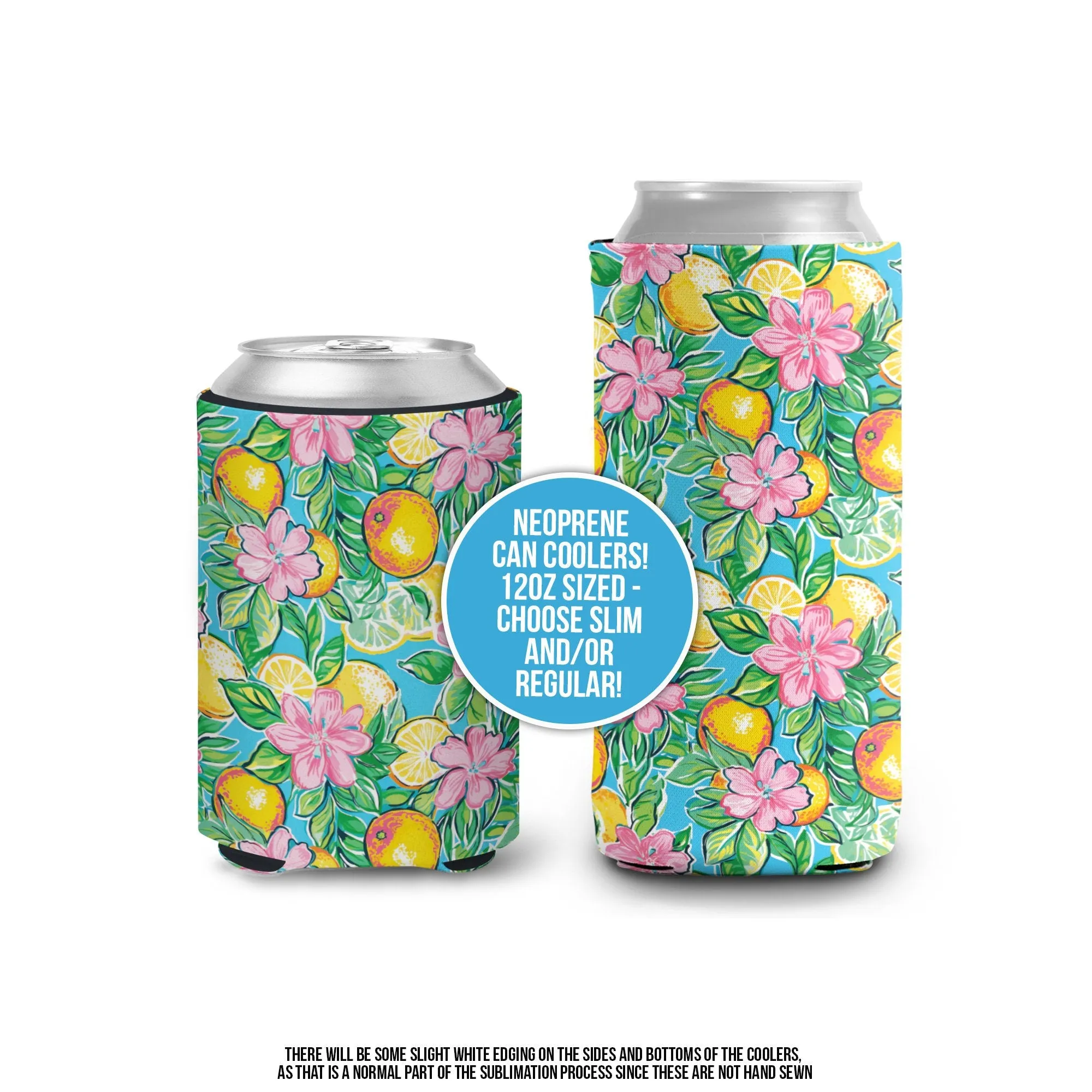 bright pattern tropical can coolers simple fun can coolies for summer trips and pools fun coolies floral lemon can coolers