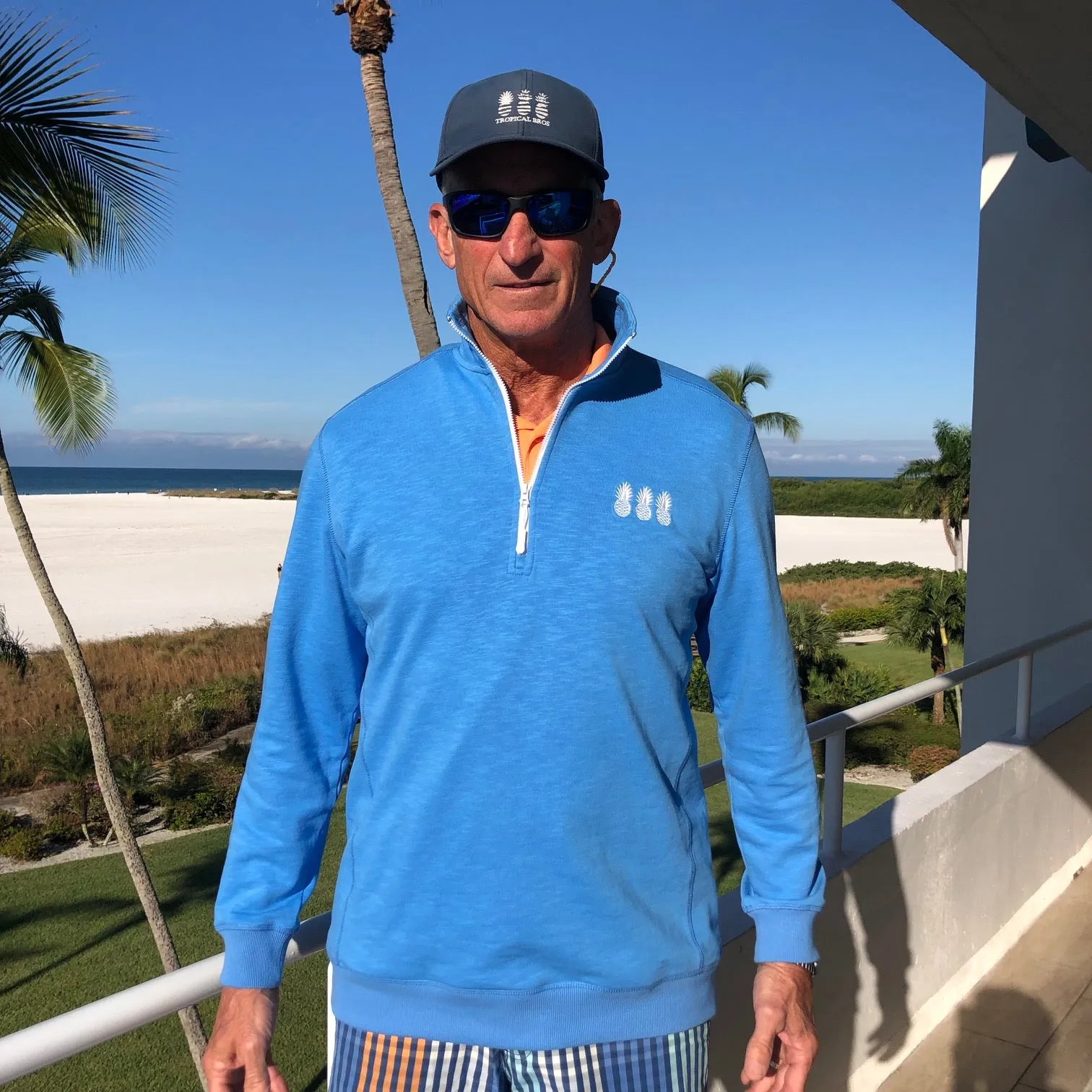 Caribbean Blue Quarter Zip