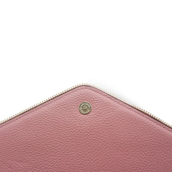 CASTLECRAG - Dusty Rose Pink Clutch with Golden Zipper Detailing