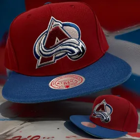 *Colorado Avalanche* snapback hats by Mitchell & Ness