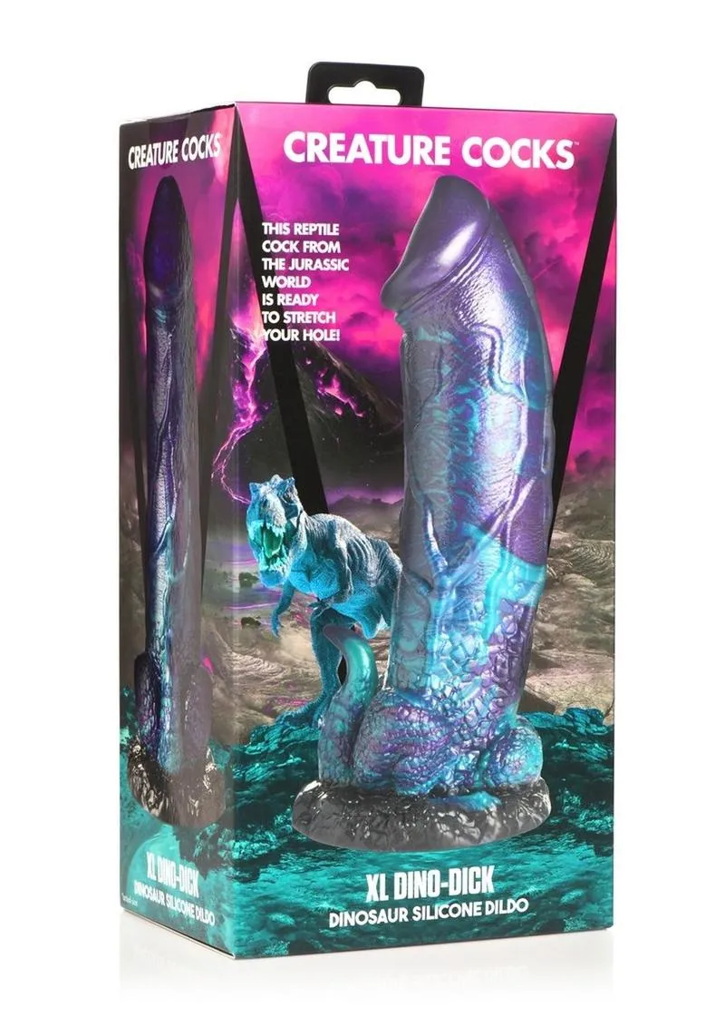 Creature Cocks Dino Dick Dinosaur Silicone Dildo - Extra Large - Purle