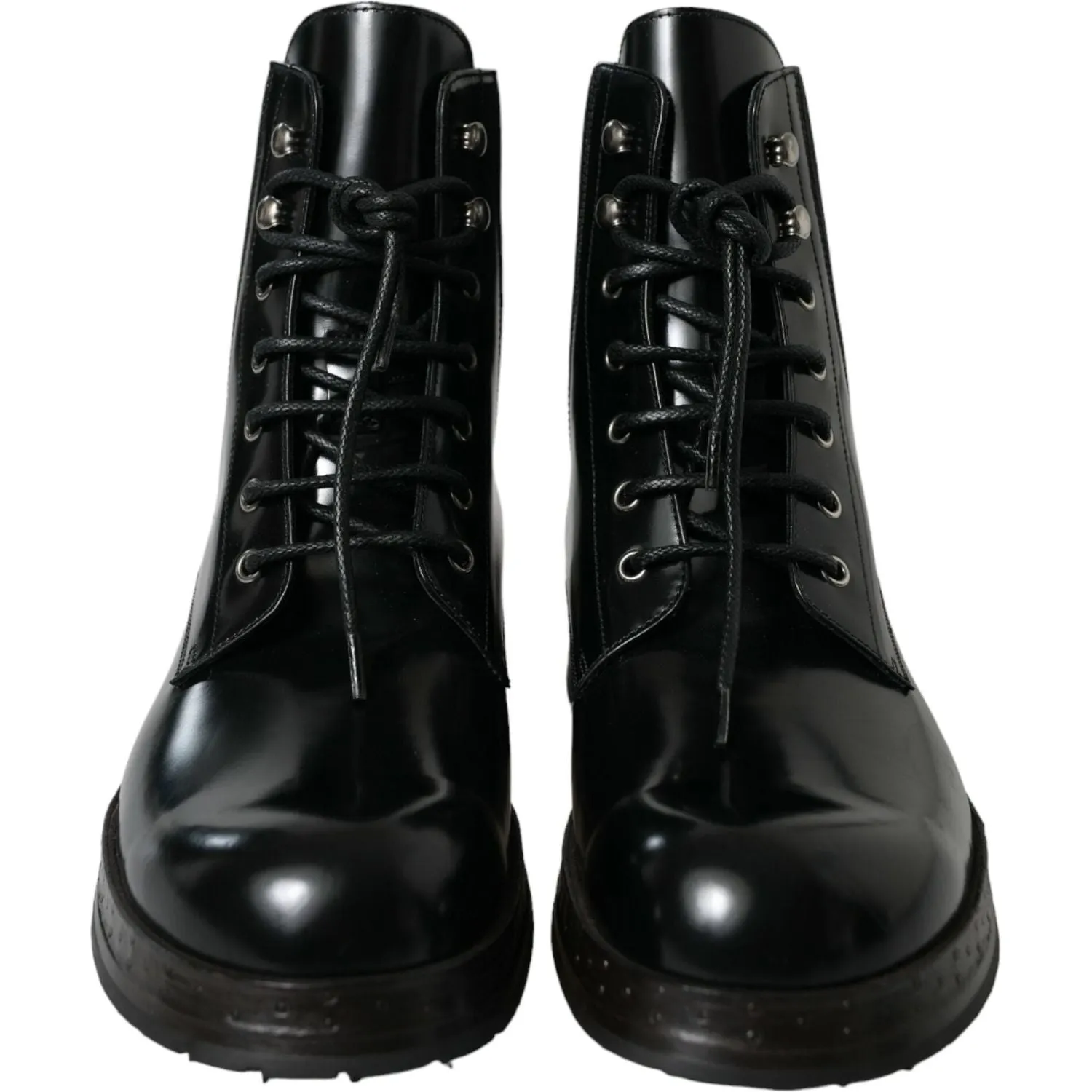 Dolce & Gabbana Elegant Black Leather Mid Calf Men's Boots