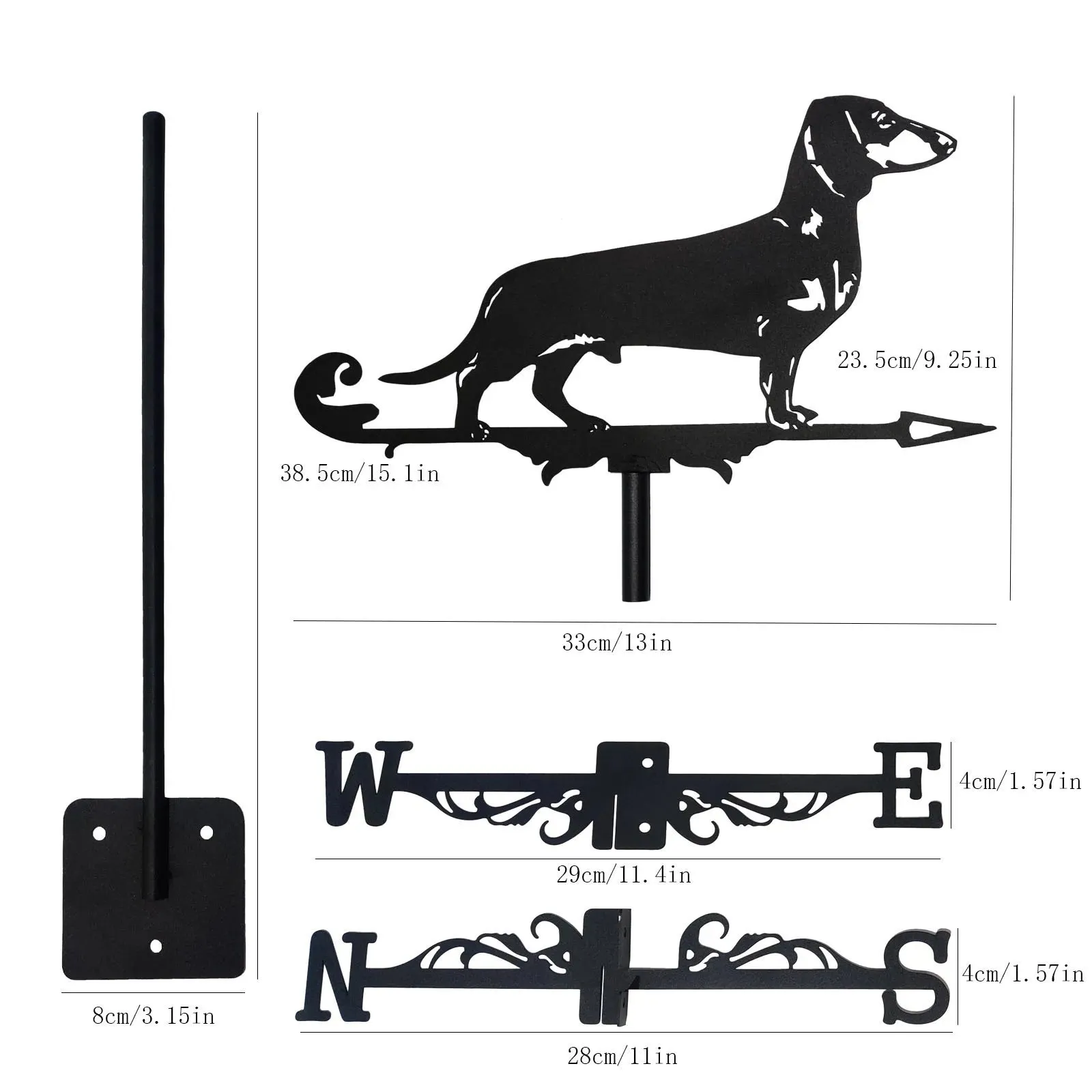 Elegant Dachshund Weather Vane for Weather Tracking