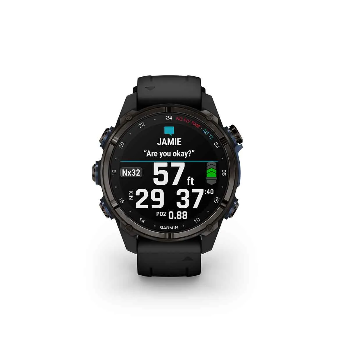 Garmin Descent™ Mk3i Carbon Gray DLC Titanium w/ Black Band (43mm Face)