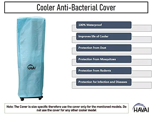 HAVAI Anti Bacterial Cover for Smartbuy 47 Litre Tower Cooler Water Resistant.Cover Size(LXBXH) cm: 37 X 35 X 131