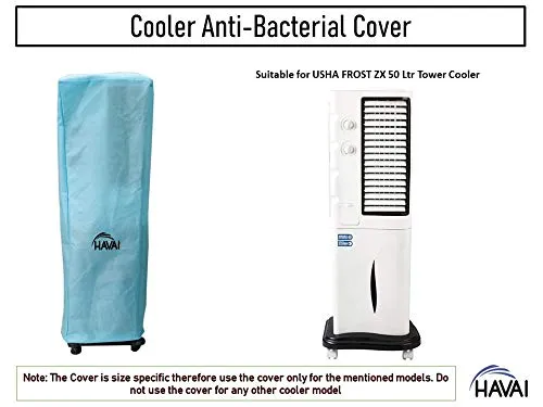 HAVAI Anti Bacterial Cover for USHA Frost ZX 50 Litre Tower Cooler Water Resistant.Cover Size(LXBXH) cm:43.8 X 41 X 140.6