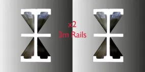 HiGlide 3m Support Rails (PAIR) inc. End Stops