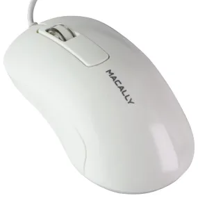 Macally (5-ft) USB Wired 3-Button Computer Mouse for Mac/PC - (ICEFROST3) White