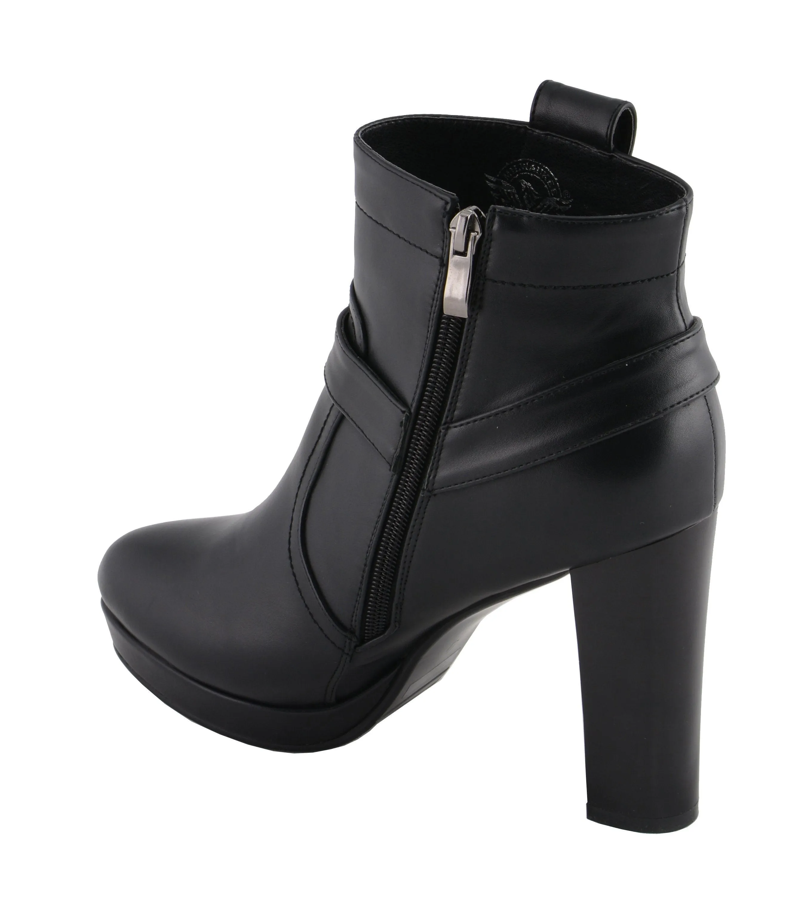 Milwaukee Leather MBL9432 Women's Black Harness Ankle Fashion Boots