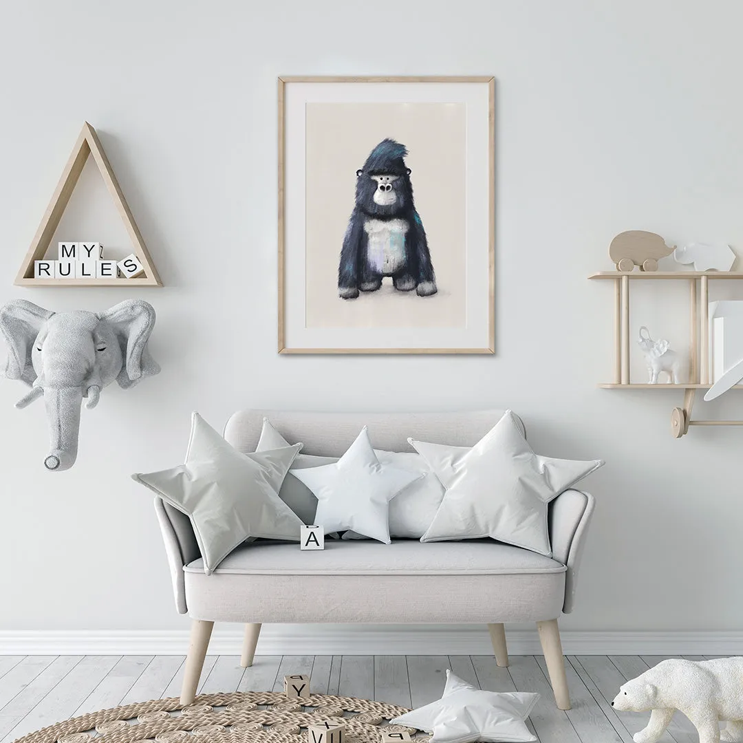 Neutral Jungle Safari Animal Nursery Prints Set Of 4