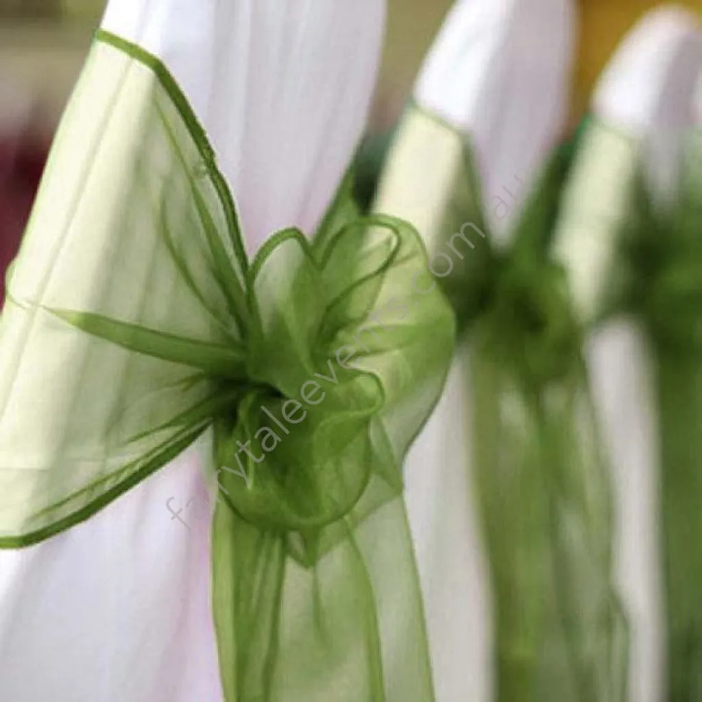 Olive organza chair sash