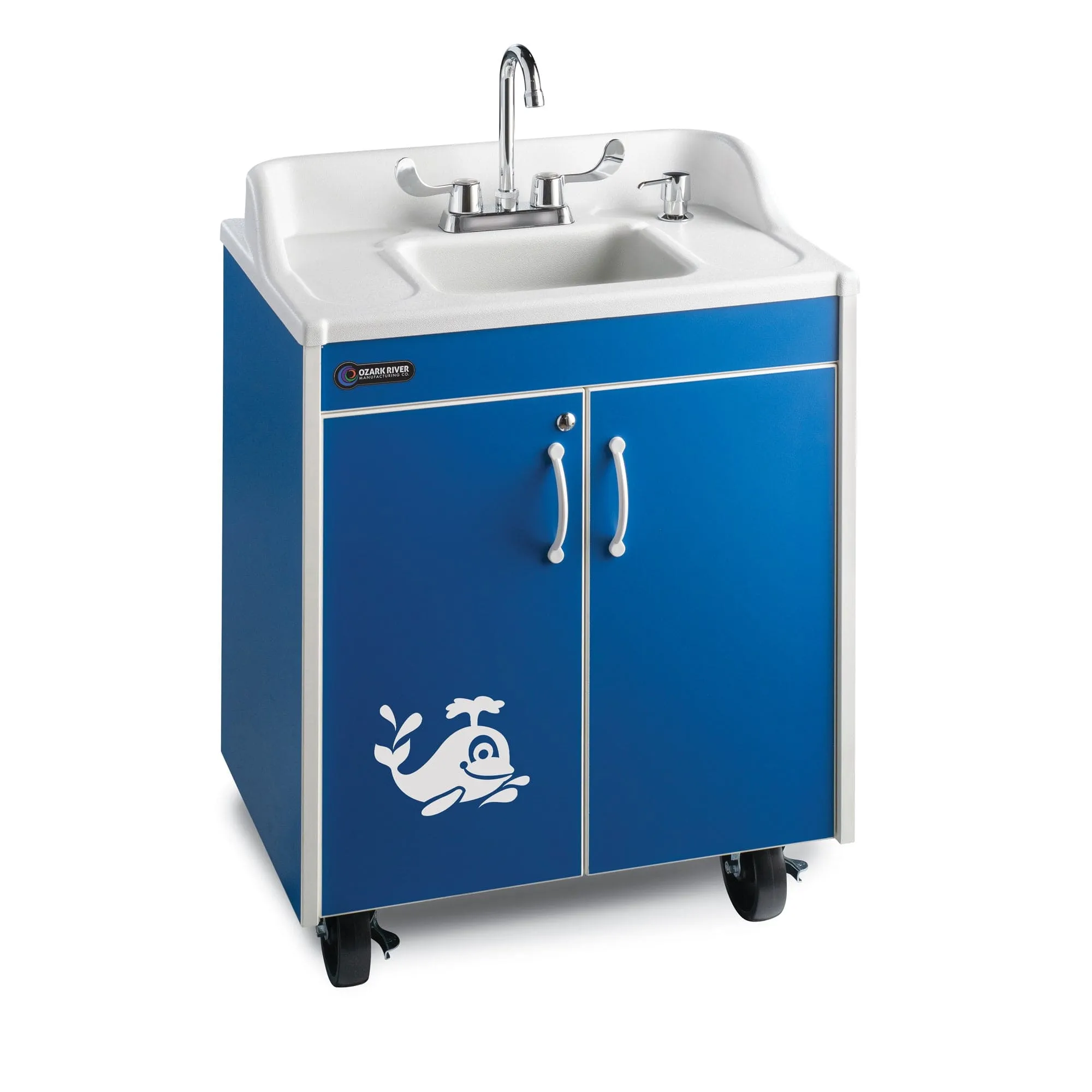 Ozark River Lil' Premier Splash Portable Child Height Sink-Blue with White Basin