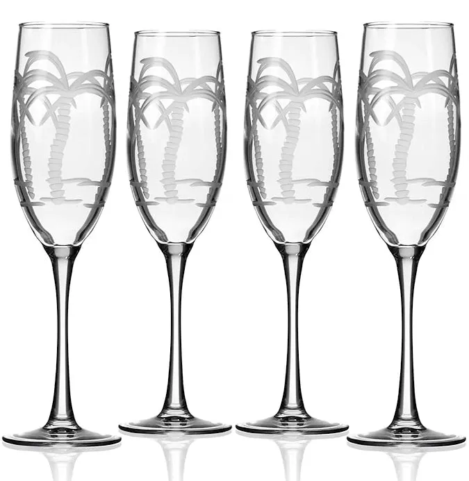 Palm Island Etched Glass Barware Collection