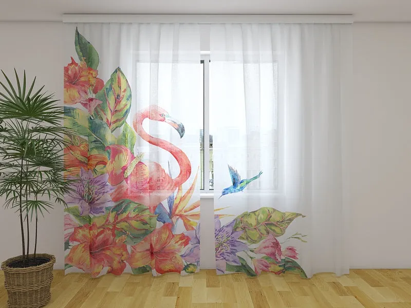 Photocurtain Tropical Flamingo