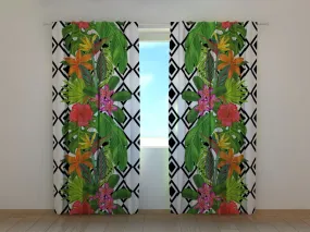 Photocurtain Tropical Plants and Rhombus