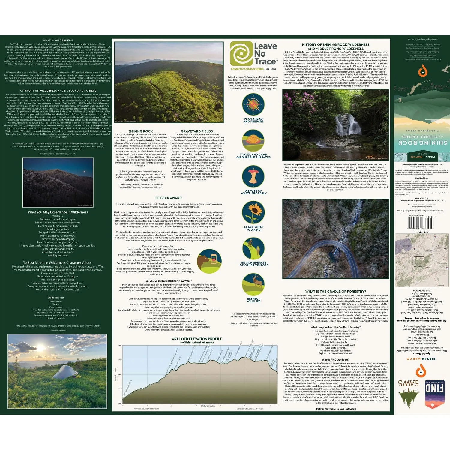 Pisgah Map Co. Shining Rock and Middle Prong Wilderness Areas