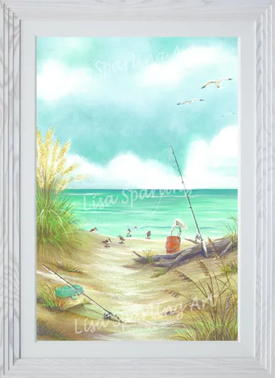 "Tranquil Beach Trio" Set of Three Acrylic Lisa Sparling Originals