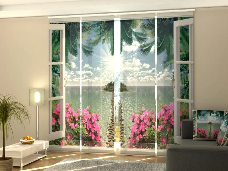 Set of 4 Panel Curtains Open Window