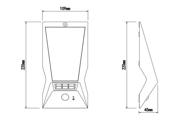 Slim Motion Sensor Wall Mounted Solar Light #1102