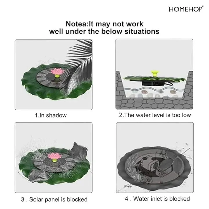 Solar Fountain Floating Lotus Leaf Sprinkler Water Pump For Home, Outdoor, Garden Decoration