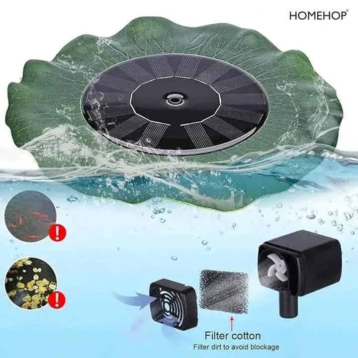 Solar Fountain Floating Lotus Leaf Sprinkler Water Pump For Home, Outdoor, Garden Decoration