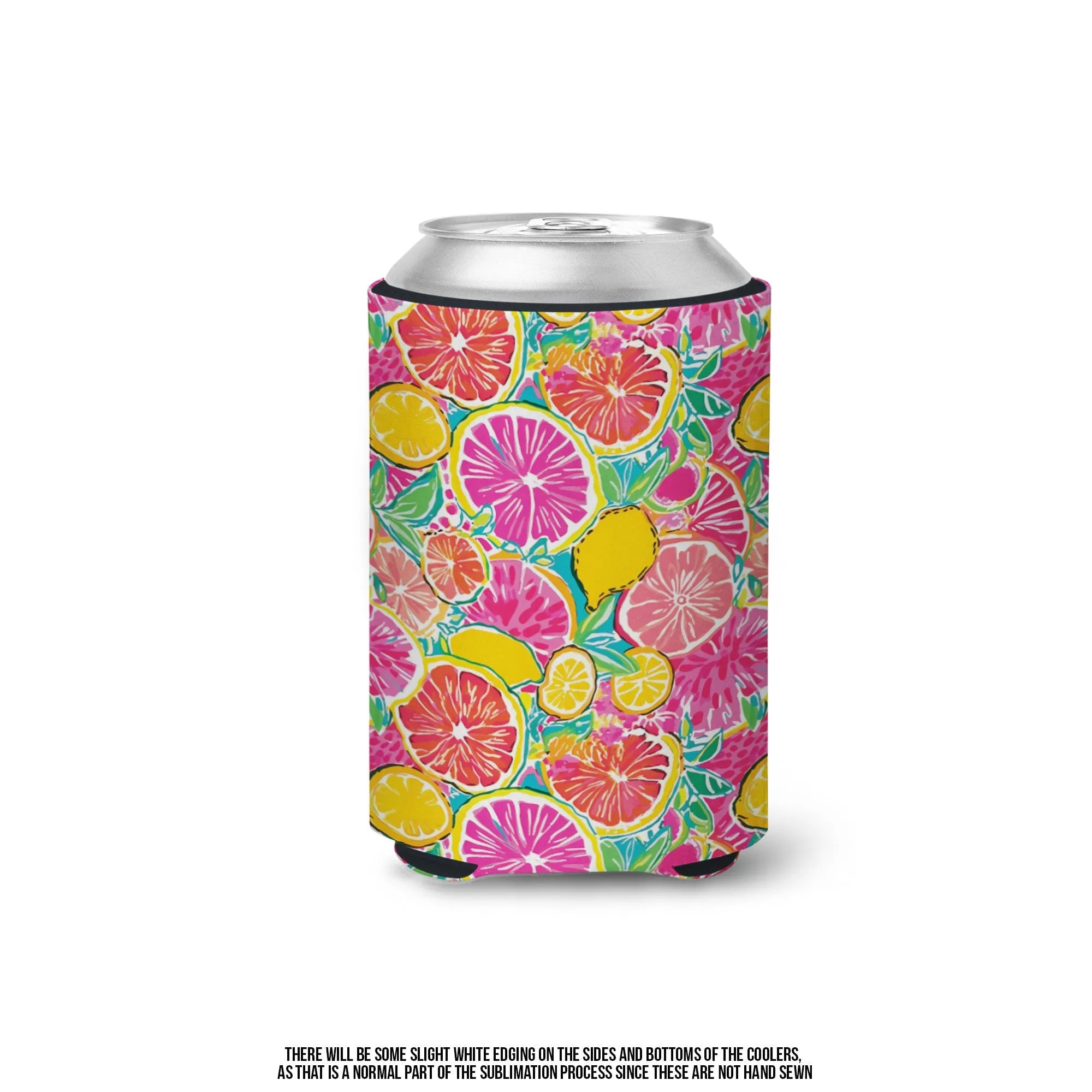 summer can coolies bright fun pattern can hugs for parties gatherings lake houses pool florida vacation can coolers