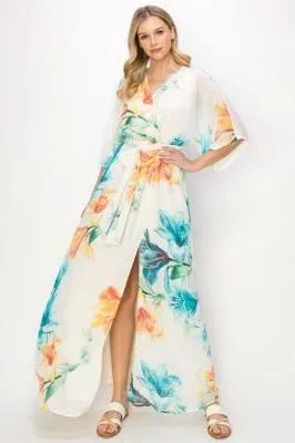 Tropical Print Maxi Dress