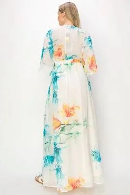 Tropical Print Maxi Dress