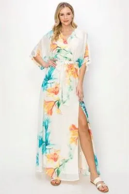 Tropical Print Maxi Dress