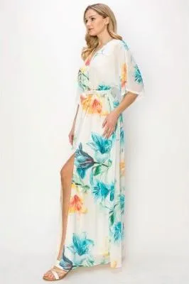 Tropical Print Maxi Dress