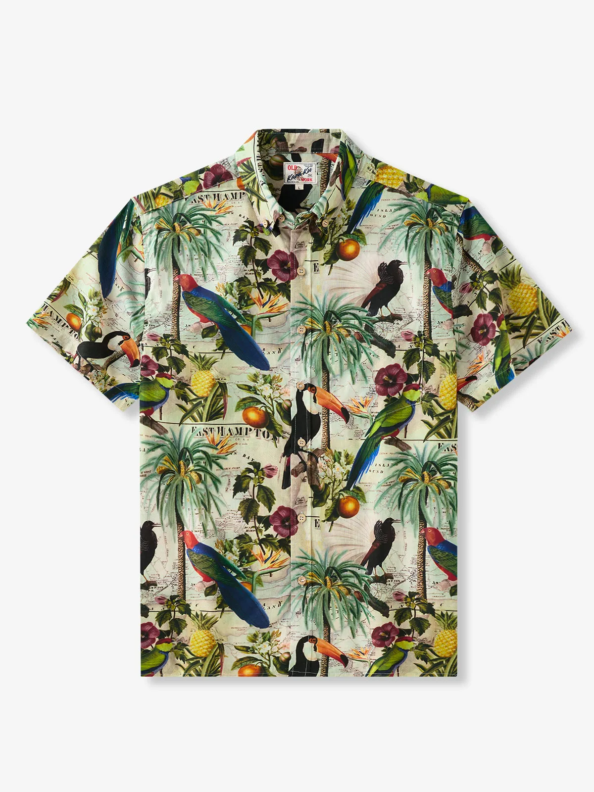 Tropical Rainforest Print Hawaiian Cotton Shirt