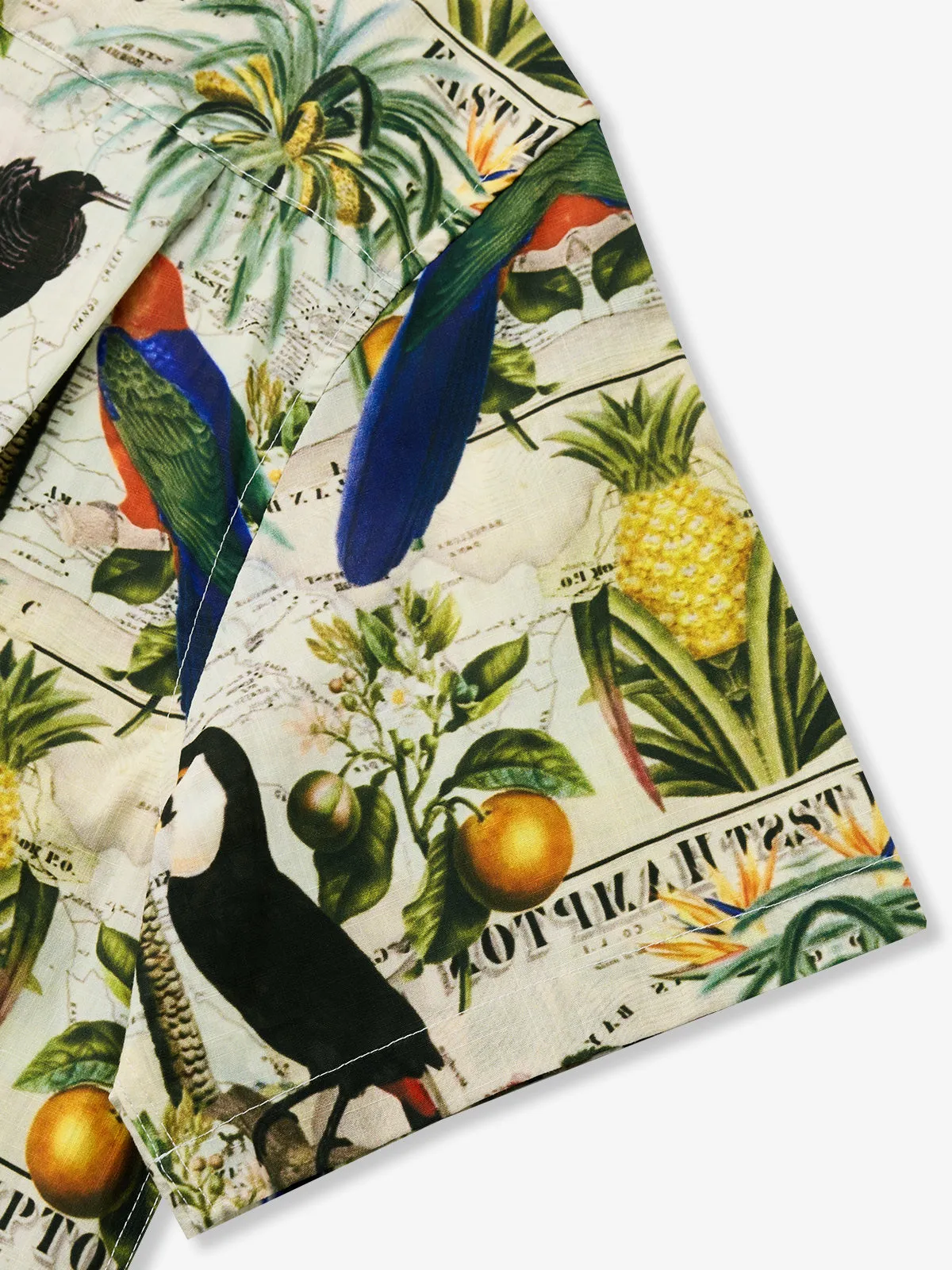 Tropical Rainforest Print Hawaiian Cotton Shirt