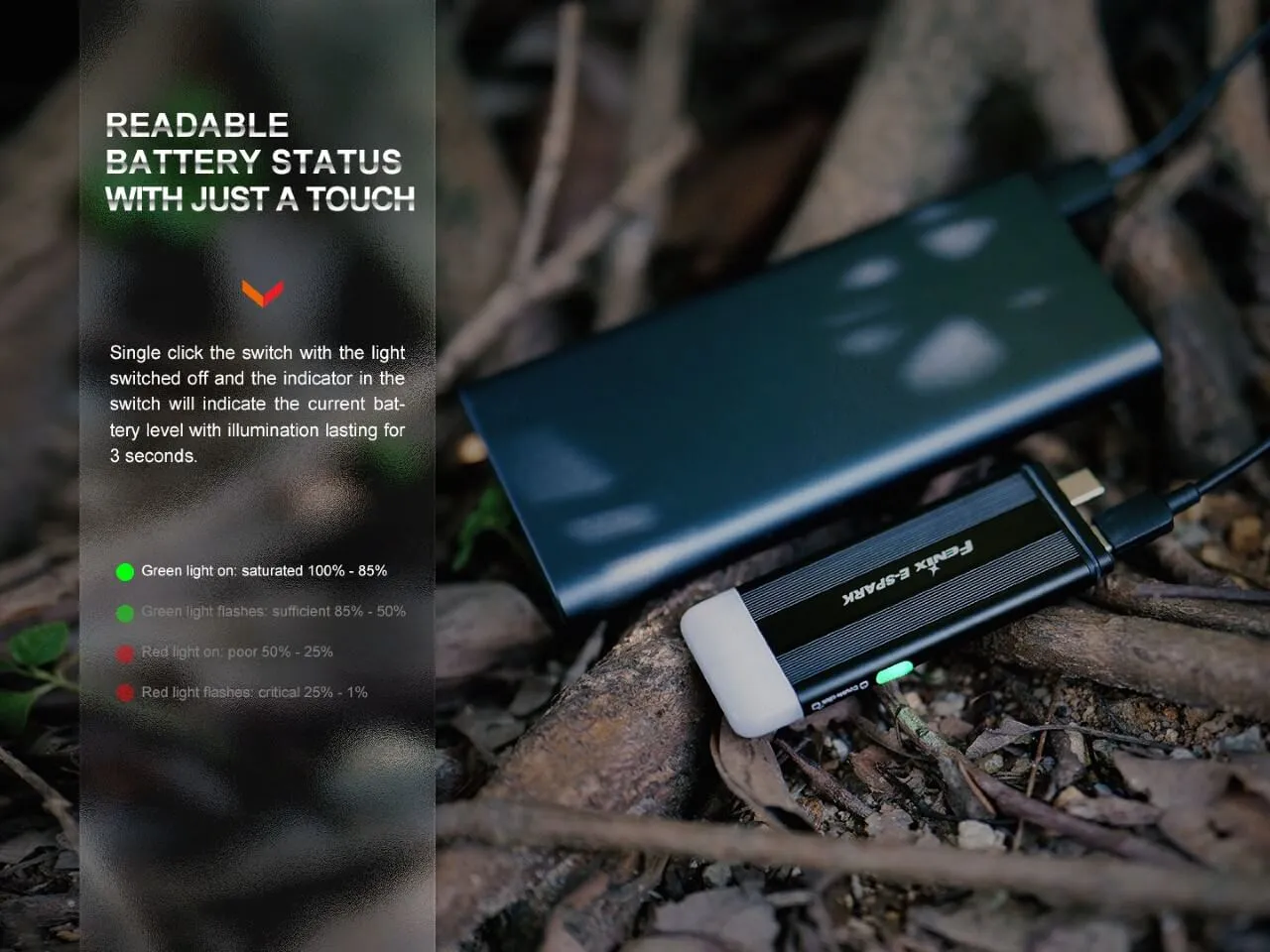 Ultra-Thin Powerbank LED Flashlight - E-SPARK