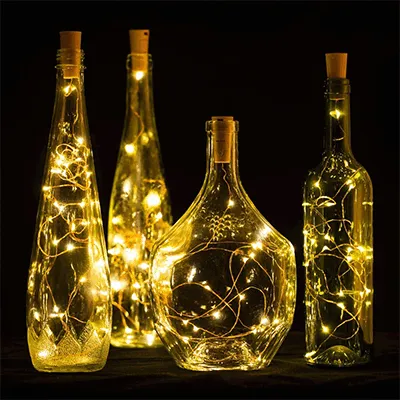 Wine Bottle Cork Stopper LED Fairy Lights -  8 Pack